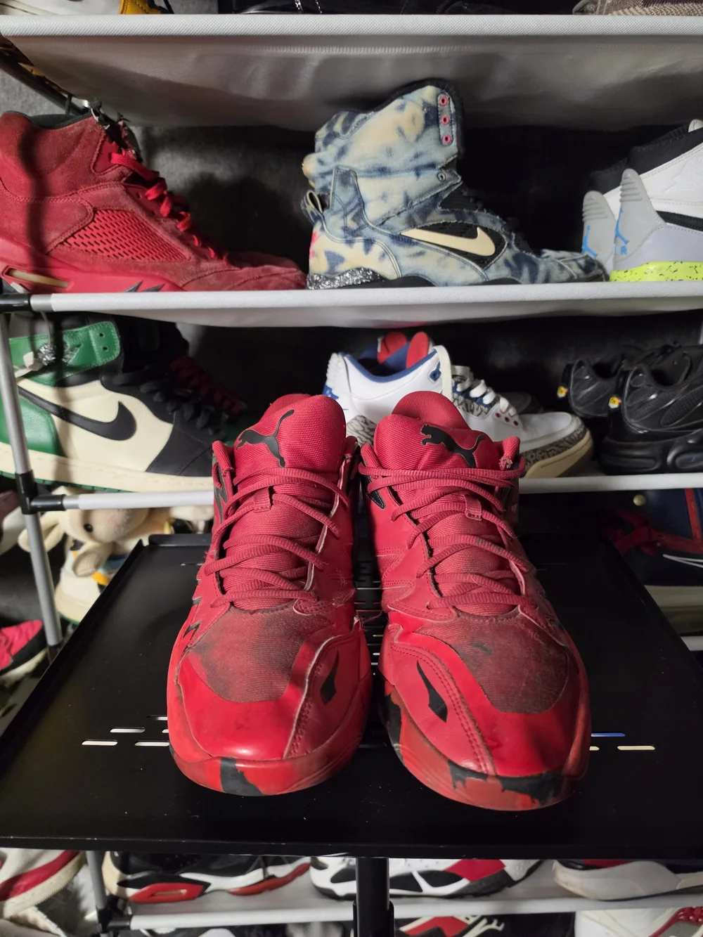 🔥 Puma Genetics Red and Black Men's Size 12 Athletic Sneakers